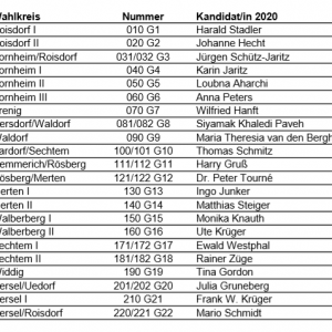 WahlkreiskandidatInnen SPD Bornheim 2020
