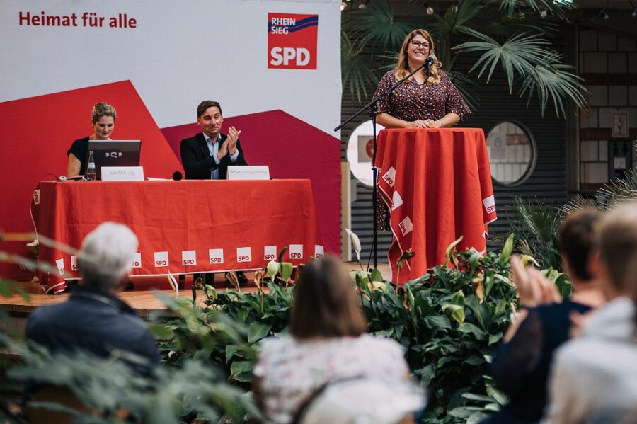 Anna Peters, SPD Bornheim während ihrer Nominierungsrede